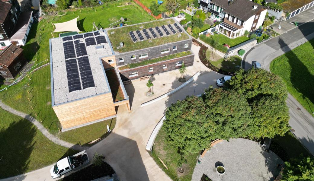 Ein Blick aus der Vogelperspektive: Neue Umgebung des Kindergartens und des Begegnungszentrums Gallus