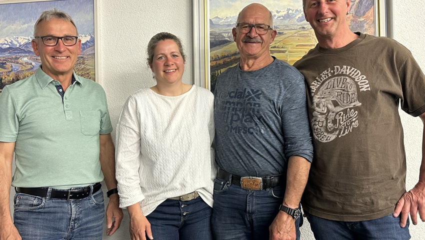 Der Vorstand des neuen Vereins, von links: Aktuar Rolf Gächter, Kassierin Carina Rohner, Präsident Werner Heeb, Beisitzer Erich Eicher; krankheitsbedingt fehlt Vizepräsidentin Judith Schegg.