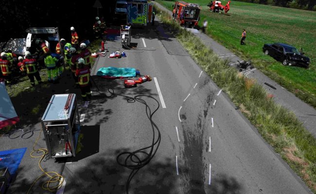 Zwei Verletzte bei einer Verkehrsunfall zwischen zwei Autos in Altstätten