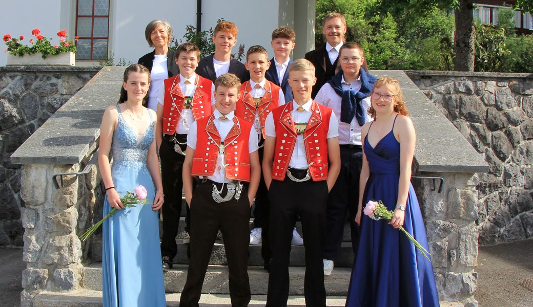 Konfirmation: neun junge Erwachsene der Kirchgemeinde Wildhaus-Alt St. Johann.