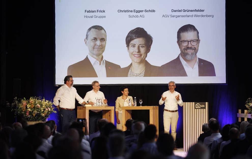 Podium Mit Daniel Gruenenfelder Fabian Frick Christine Egger Schoeb Und Markus Baenziger