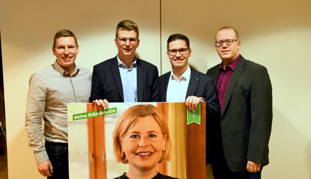  SVP-Köpfe in Grabs (von links): Der neue Kreispräsident Michel Bokstaller, Nationalrat Mike Egger, Kantonsrat Sascha Schmid, Kantonsrat Mirco Rossi. 