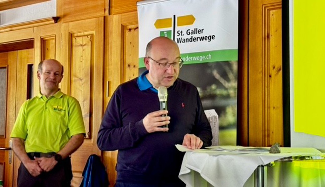 Regierungsrat Beat Tinner machte den Delegierten der Organisation St. Galler Wanderwege die Bedeutung ihrer Arbeit deutlich.