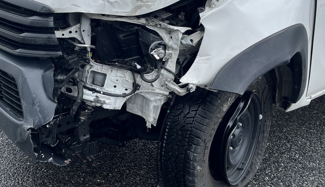 Der in den Unfall in Vaduz verwickelte Lieferwagen. 