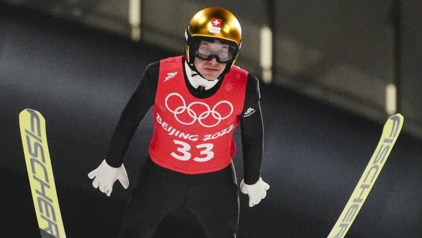  Fokussiert im Training in Peking: Simon Ammann, vierfacher Olympiasieger aus dem Obertoggenburg. 