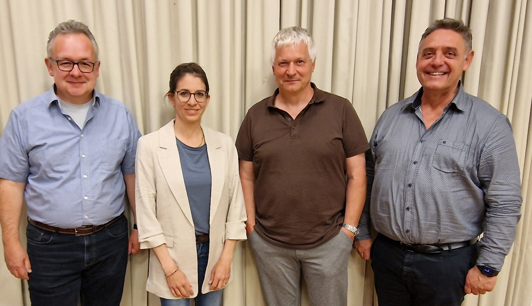 Der neu gewählte Vorstand, von links: Bruno Seifert, Anina Benz, Präsident Meinrad Gartmann, Edi Scherrer, auf dem Bild fehlt Roland Kohler. 