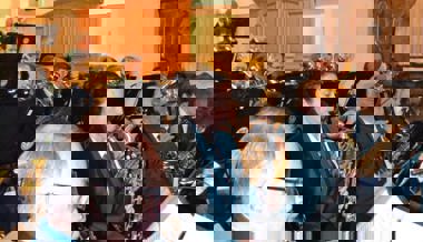 Kirchenkonzert: Überraschung mit Kilt, Dudelsack und schottischem Slide Drum