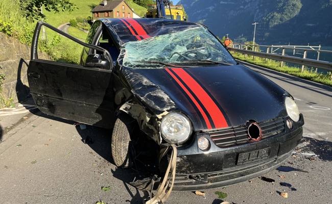 In alkoholisiertem Zustand verunfallt und auf Dach gelandet