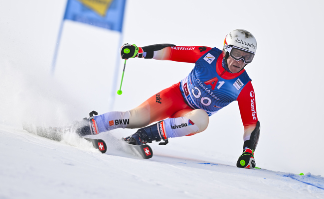 Marco Fischbacher im Europacup knapp neben dem Podest