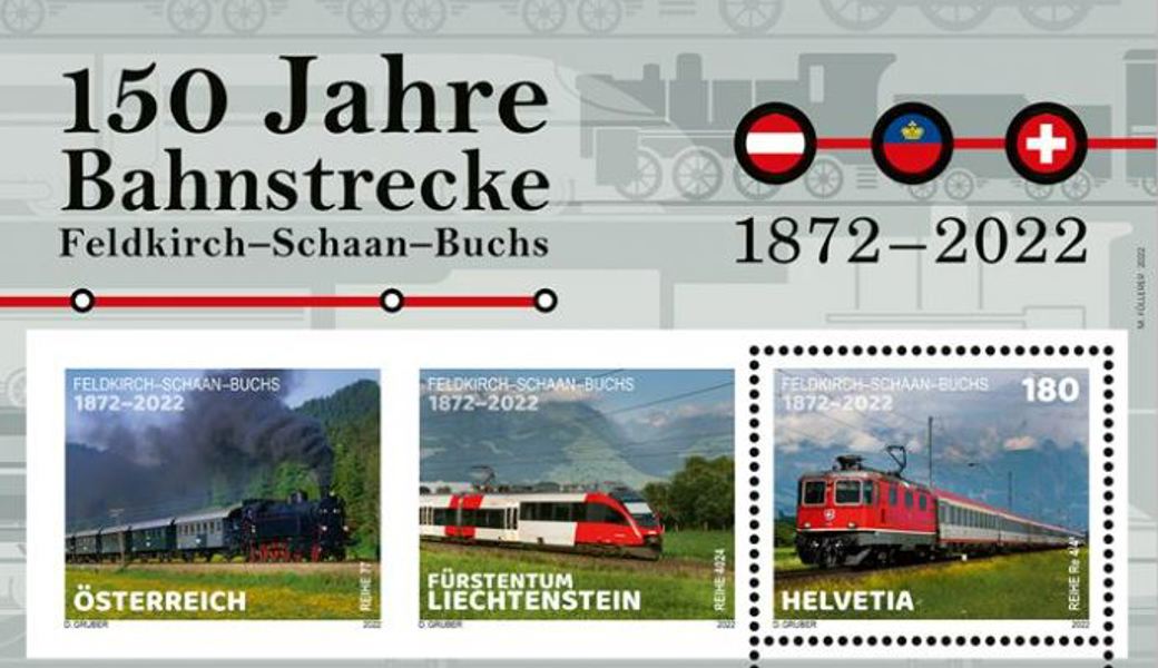  Der Sonderblock zum Jubiläum als Schweizer Variante. 