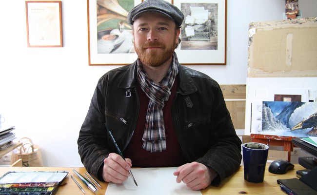 Autor und Illustrator ermöglicht Kindern einen Einblick in seine Arbeit