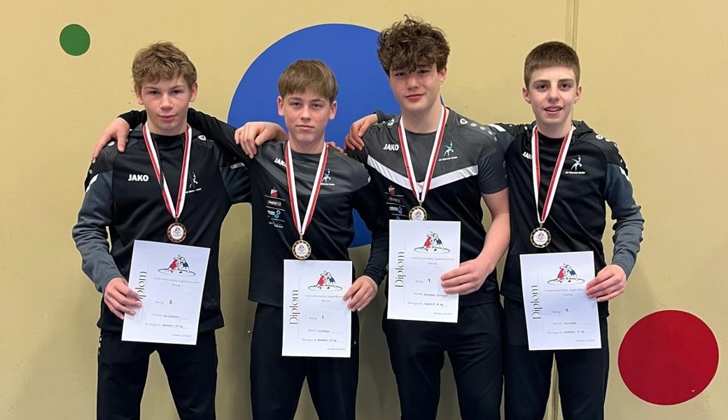 Erfolgreicher RCOG-Nachwuchs in Schmitten (von links): Rio Goldener, Lio Rüegg, Achilleas Lüchinger, Timo Heeb.