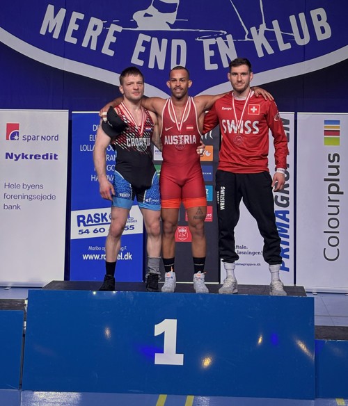 Andreas Vetsch (rechts) sichert sich am Thor Masters in Nykøbing Falster (Dänemark) Bronze.