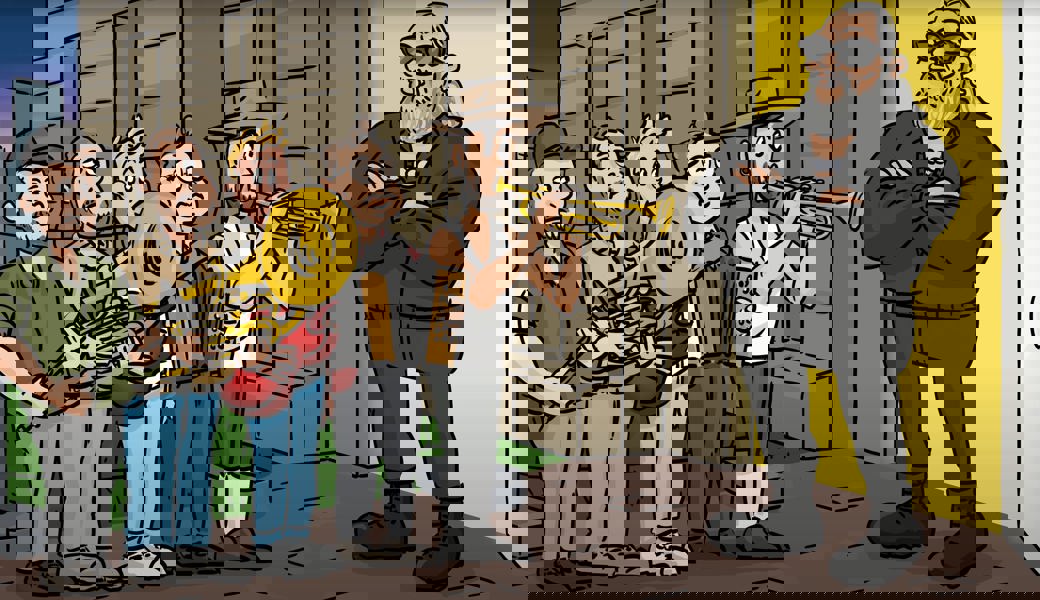 Die Fäaschtbänkler gibt es seit Anfang Juni als Comicfiguren.