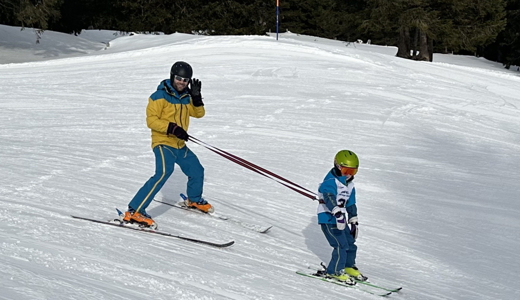 Niemand war zu klein, um am traditionellen Familienskirennen des Skiclubs Buchs teilzunehmen.
