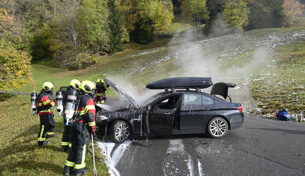 Fahrer stellt Rauch fest – Fahrzeug brennt aus