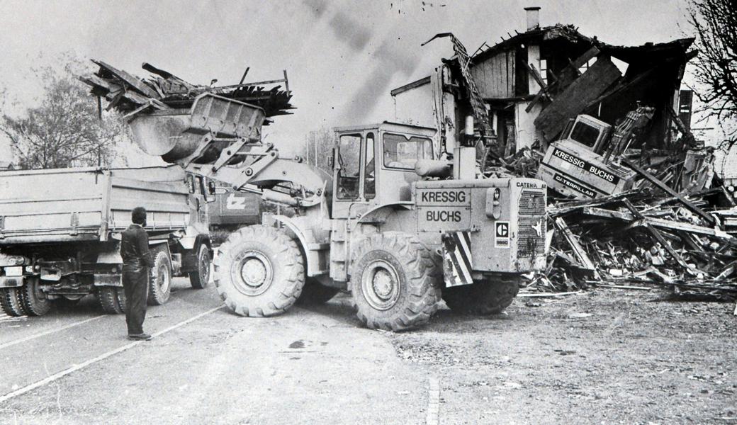 Das Restaurant Arlberg beim Bahnhof Buchs wurde im November 1981 abgebrochen.