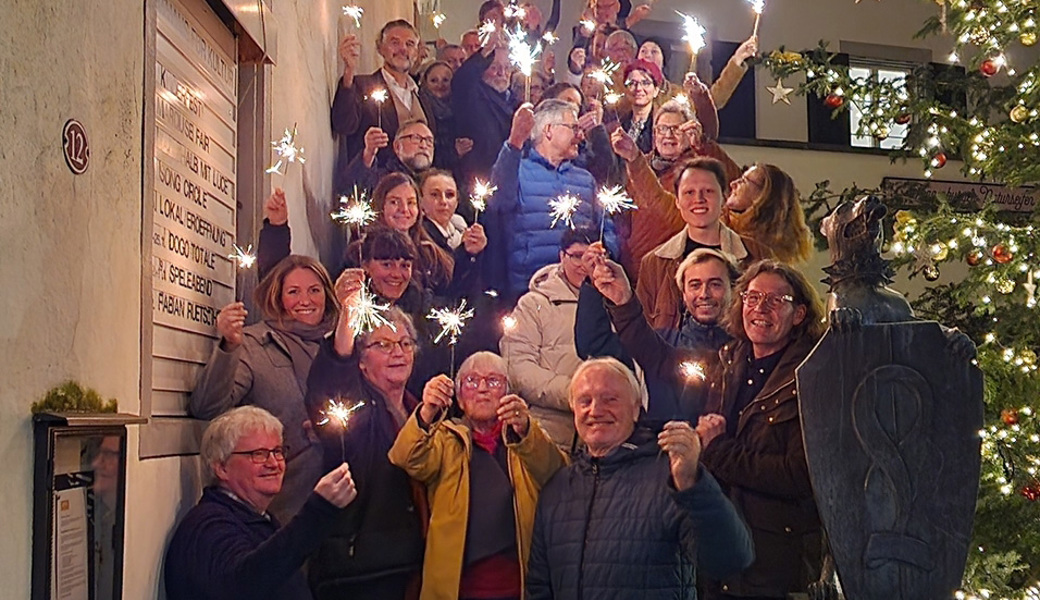  Leuchtkerzen beim Neujahrsempfang der SP Toggenburg. 