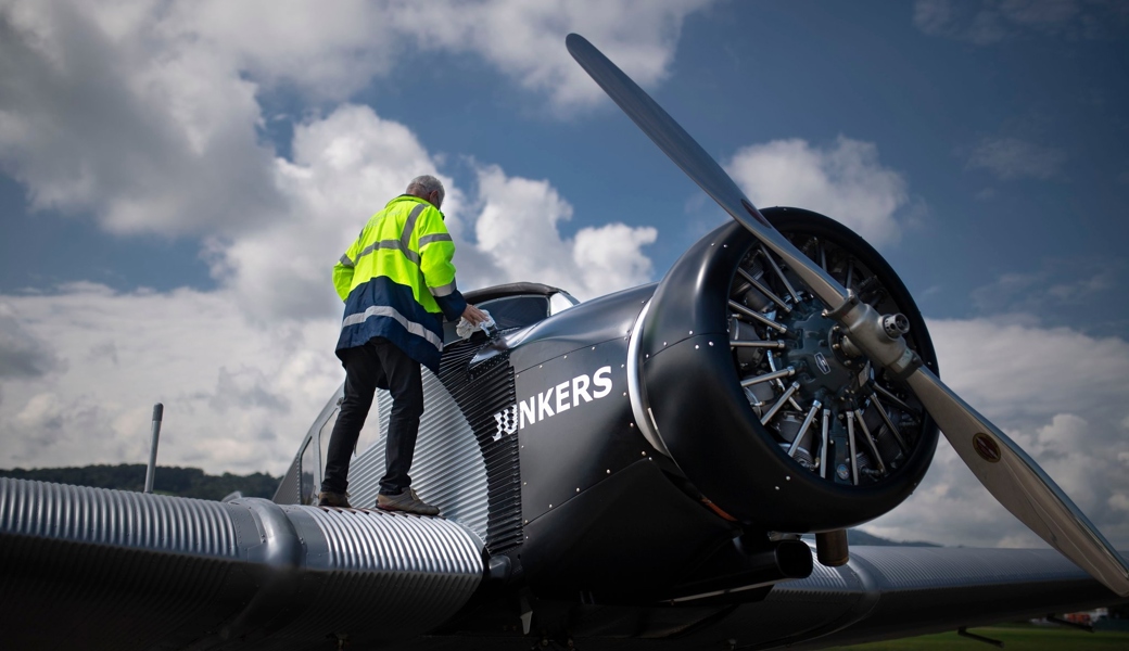 Saubere Sicht für die Urgrossmutter aller Verkehrsflugzeuge: Die Junkers F13 nimmt an der Airshow in Altenrhein teil. 