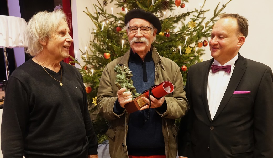 Strahlende Gesichter: (von links) Hansjürg Vorburger, Kuno Bont, Niklaus Lippuner