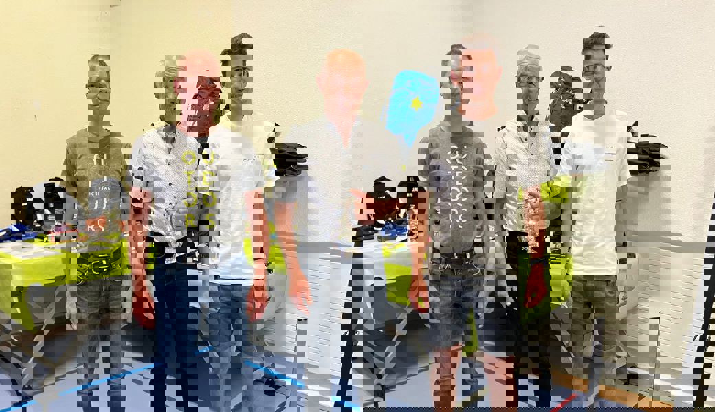 Das Siegerpodest der Clubmeisterschaft mit Altmeister Christian Eggenberger (Mitte) als Gewinner.