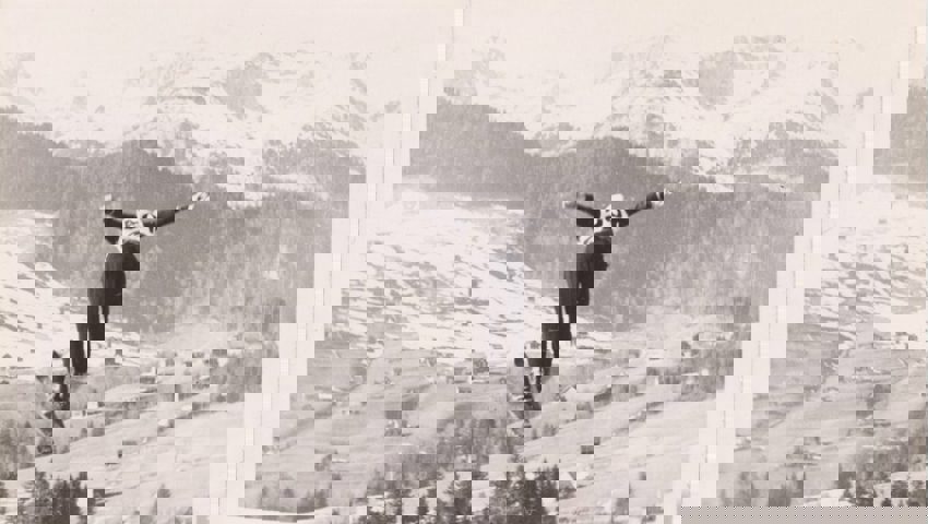  Heute wie damals 1939 trainieren Skispringer in Wildhaus.