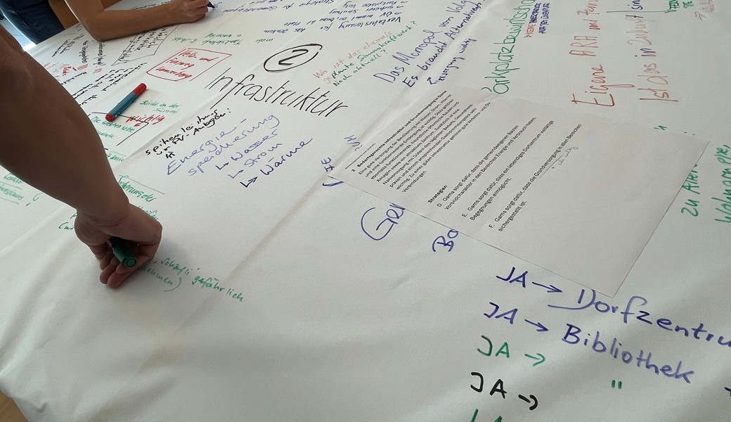 Beim Workshop ging es unter anderem ums Arbeiten und Wohnen in Gams und um Natur und Umwelt.