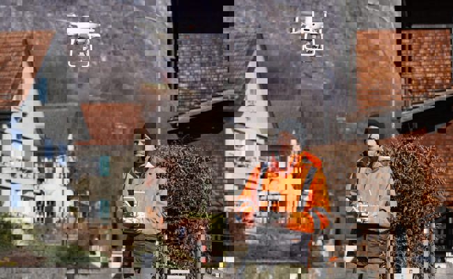 Sanierung erst in den Startlöchern: Eine Drohne kam für erste Vermessungen zum Einsatz