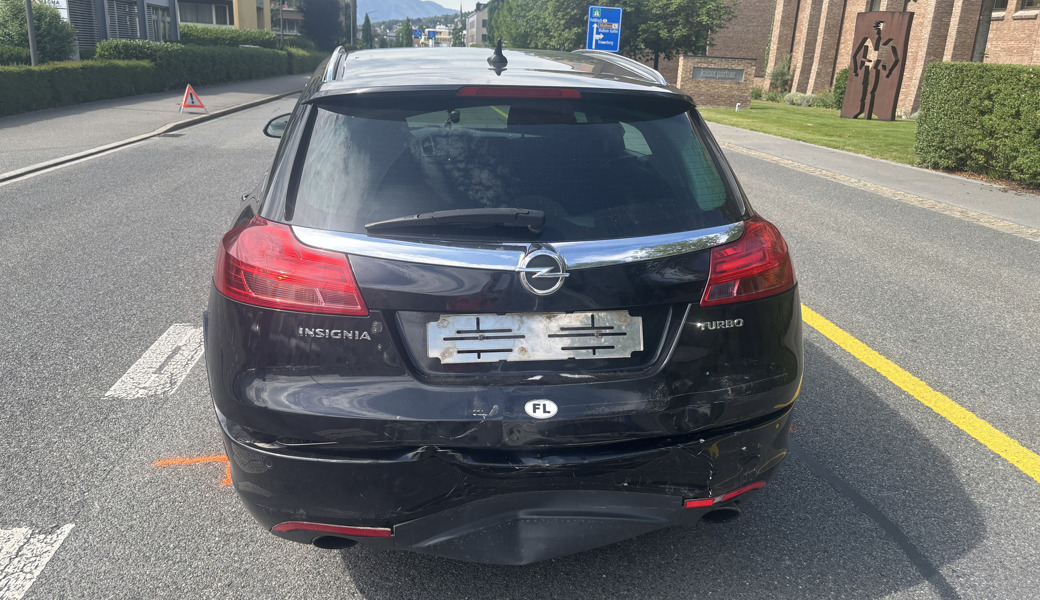 Blechschaden beim Unfall in Vaduz.