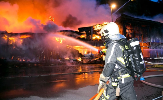 Komplett abgebrannt: Grossbrand auf dem Feldkircher Stadtbauhof