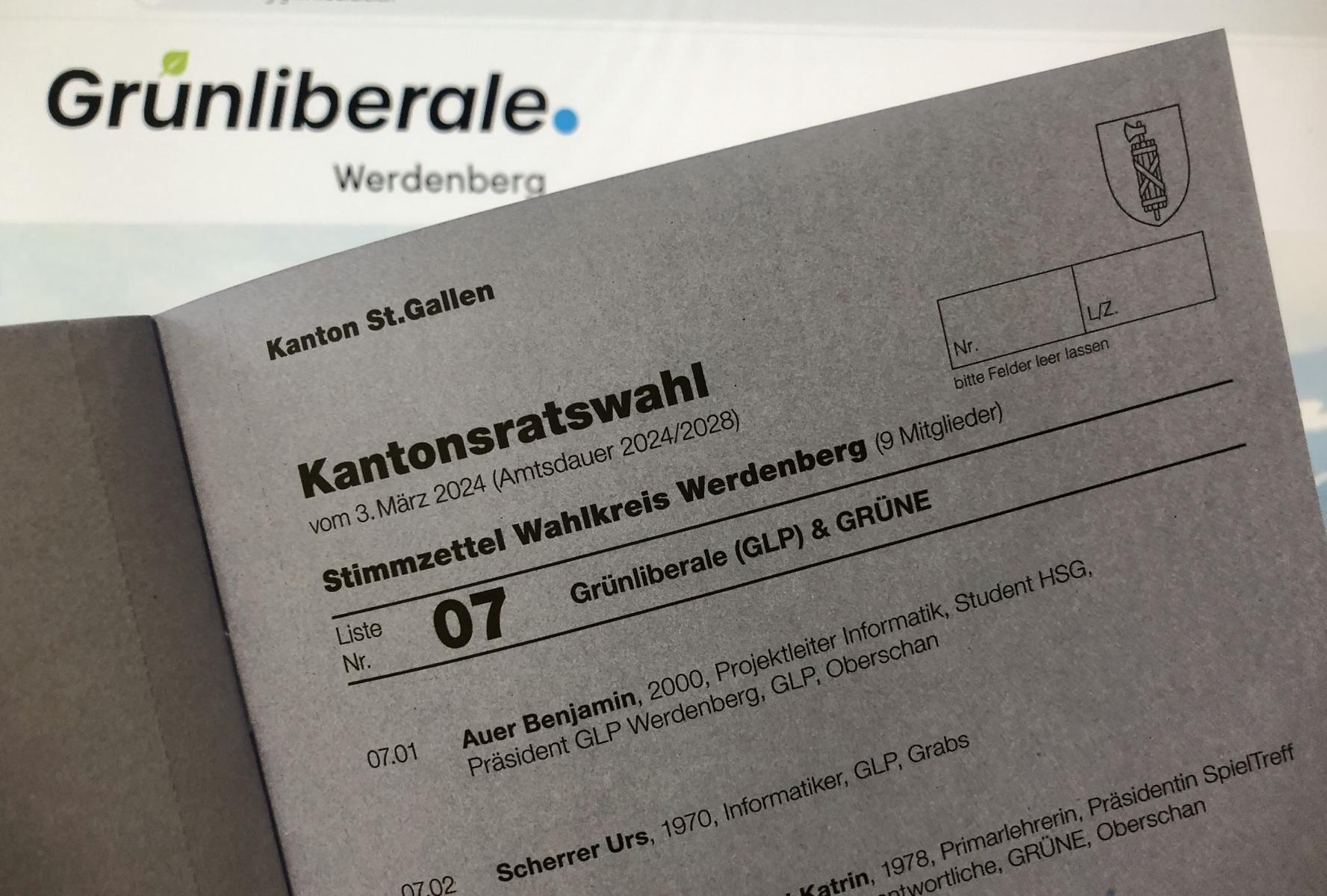 Die Kandidierenden der Liste 07: Grünliberale (GLP) & Grüne