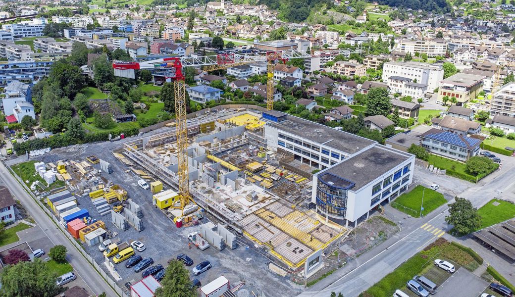 Auf der Baustelle geht es in grossen Schritten weiter, wie das Bild von Anfang Juli zeigt.