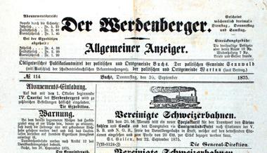«Gitzi zugelaufen mit Loch im Ohr»: Bekanntmachungen anno 1875
