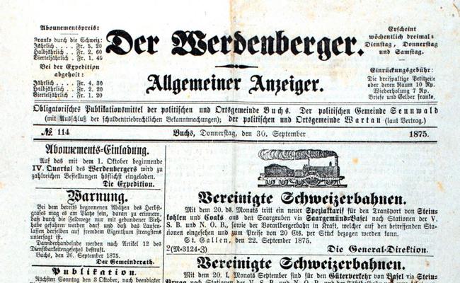 «Gitzi zugelaufen mit Loch im Ohr»: Bekanntmachungen anno 1875