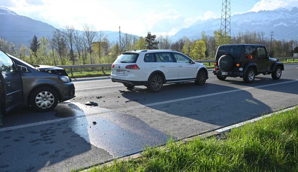 Um 17.15 Uhr kam es zum Unfall bei der Autobahnausfahrt Buchs.