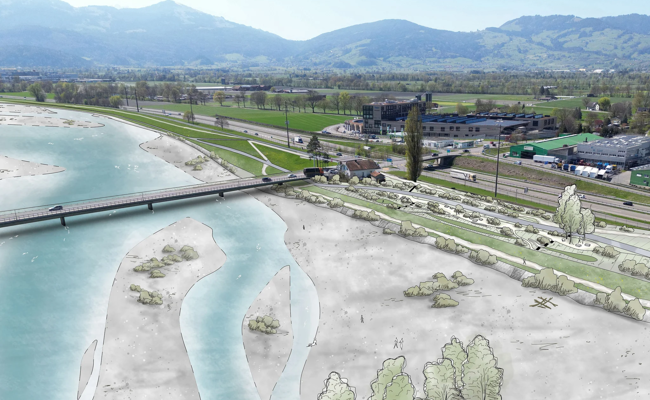 Rhesi ist im Frühling 2026 bewilligungsreif – das Rheinbauprojekt sieht neu 13 Aufenthaltsräume für die Bevölkerung am Rhein vor