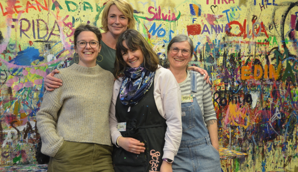 An diesem Nachmittag im Einsatz (von links): Corina Hess, Sponsoring und Kommunikation, Michelle Meier-Widrig, ­Präsidentin, Nastassja Marinello und Mary Zogg, Helferinnen.