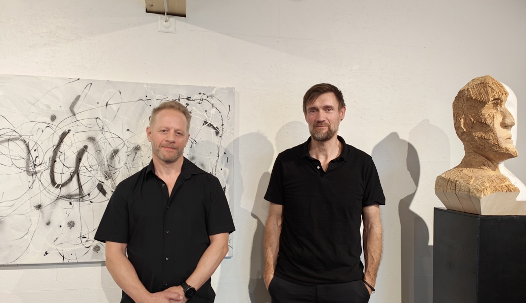Michael Grässli (links) und Roger Reich stellen gemeinsam in der Galerie L33 aus. 