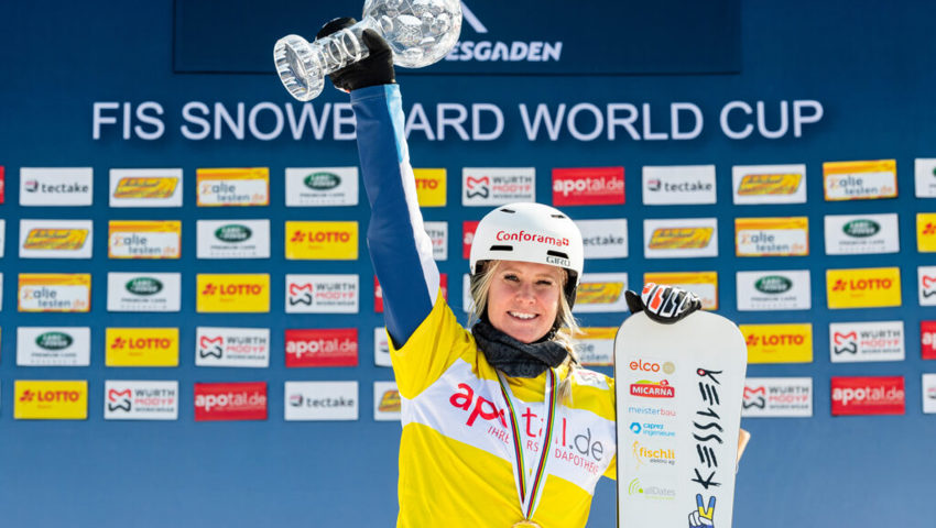  In Berchtesgaden durfte Julie Zogg doppelt jubeln: Weltcupsieg und Gewinn der kleinen Kristallkugel. 