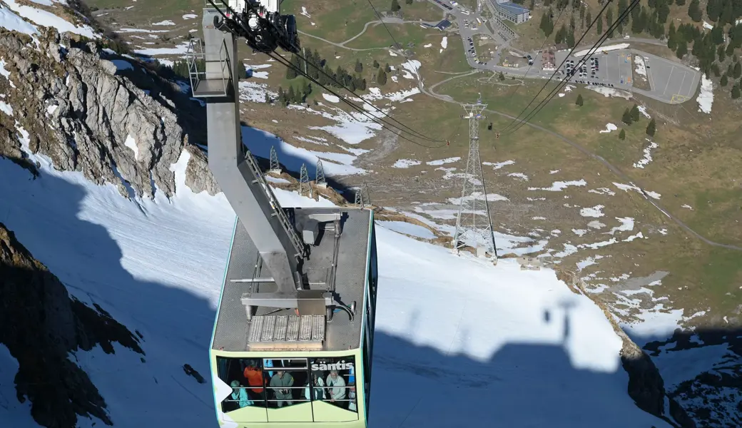 Die letzte Fahrt der alten Säntis Schwebebahn fand am Donnerstagnachmittag statt.