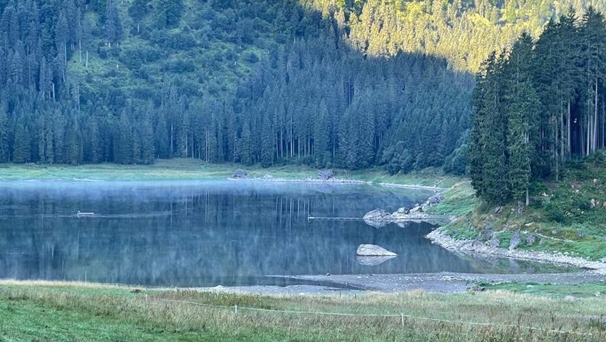  Wasserstand des Voralpsees gestern Morgen. 