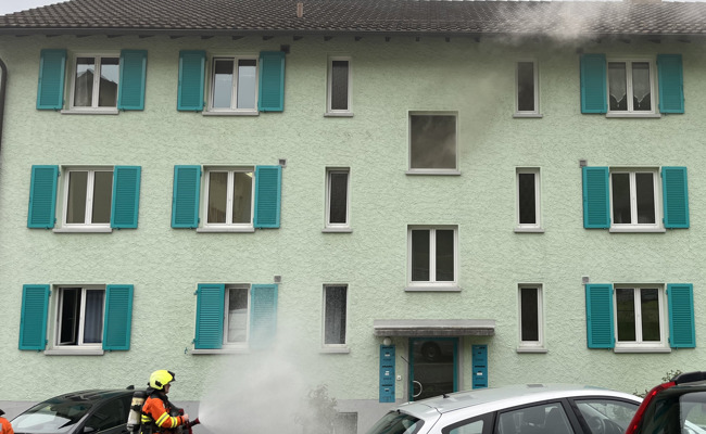 Brand in Kellerabteil: Person mit Rauchvergiftung in Spital gebracht