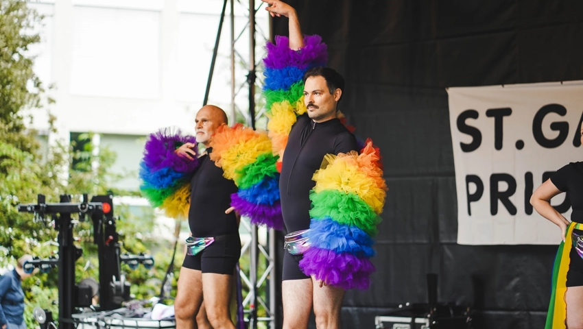 Unterhaltung auf der Bühne im St.Leonhardspark.