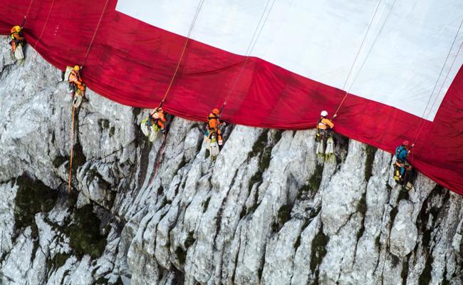 Das Wetter spielt nicht mit: keine Fahne am Säntis