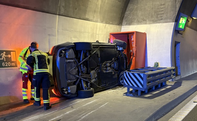 71-Jähriger bei Unfall im Balmenraintunnel eher schwer verletzt