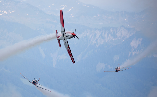 Flugshow-Spektakel auf dem Hohen Kasten