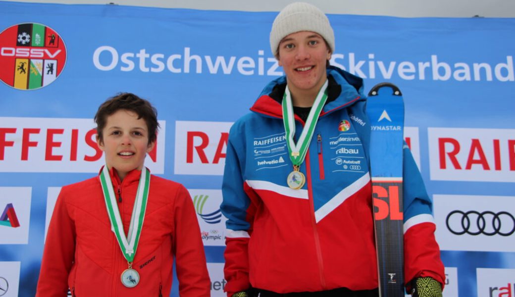  Die beiden Sieger des Skiclubs Grabserberg, Vitus Kobelt und Luca Gantenbein. 