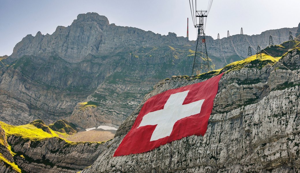 Ein solches Bild wird es dieses Jahr nicht geben. Die Schweizerfahne kann nicht an der Säntiswand aufgehängt werden.