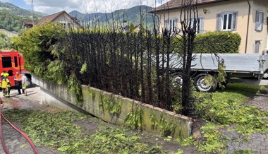 Beim Unkrautabfackeln Hecke in Brand gesetzt