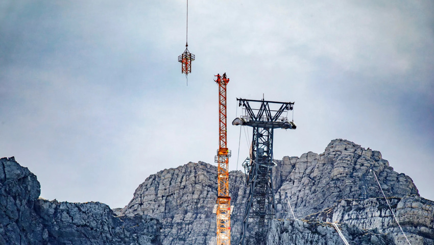 Die Arbeiten an der Seilbahn laufen auf Hochtouren.